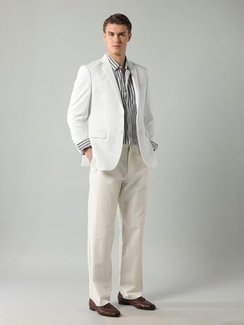 Arrow Men’s Solid Full Sleeves Regular Fit Notch Lapel Collar Polyester Blazer