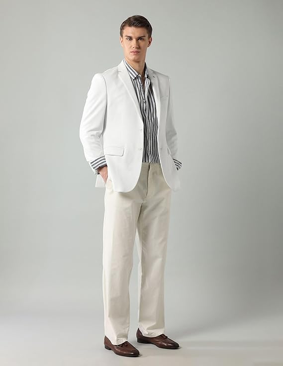 Arrow Men's Solid Full Sleeves Regular Fit Notch Lapel Collar Polyester Blazer - Image 2