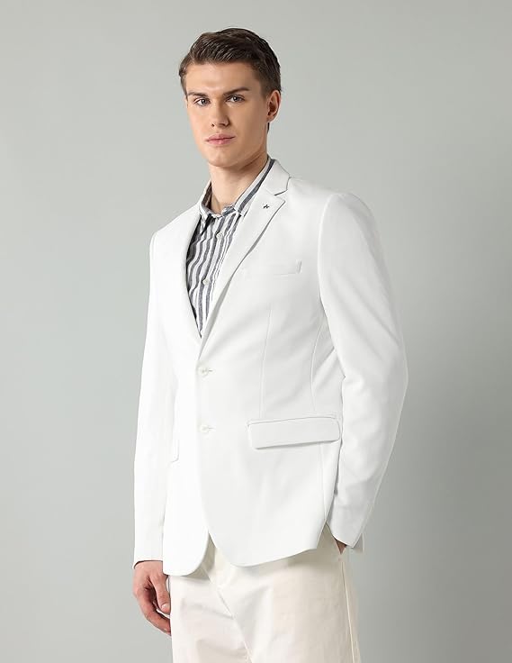 Arrow Men's Solid Full Sleeves Regular Fit Notch Lapel Collar Polyester Blazer - Image 3